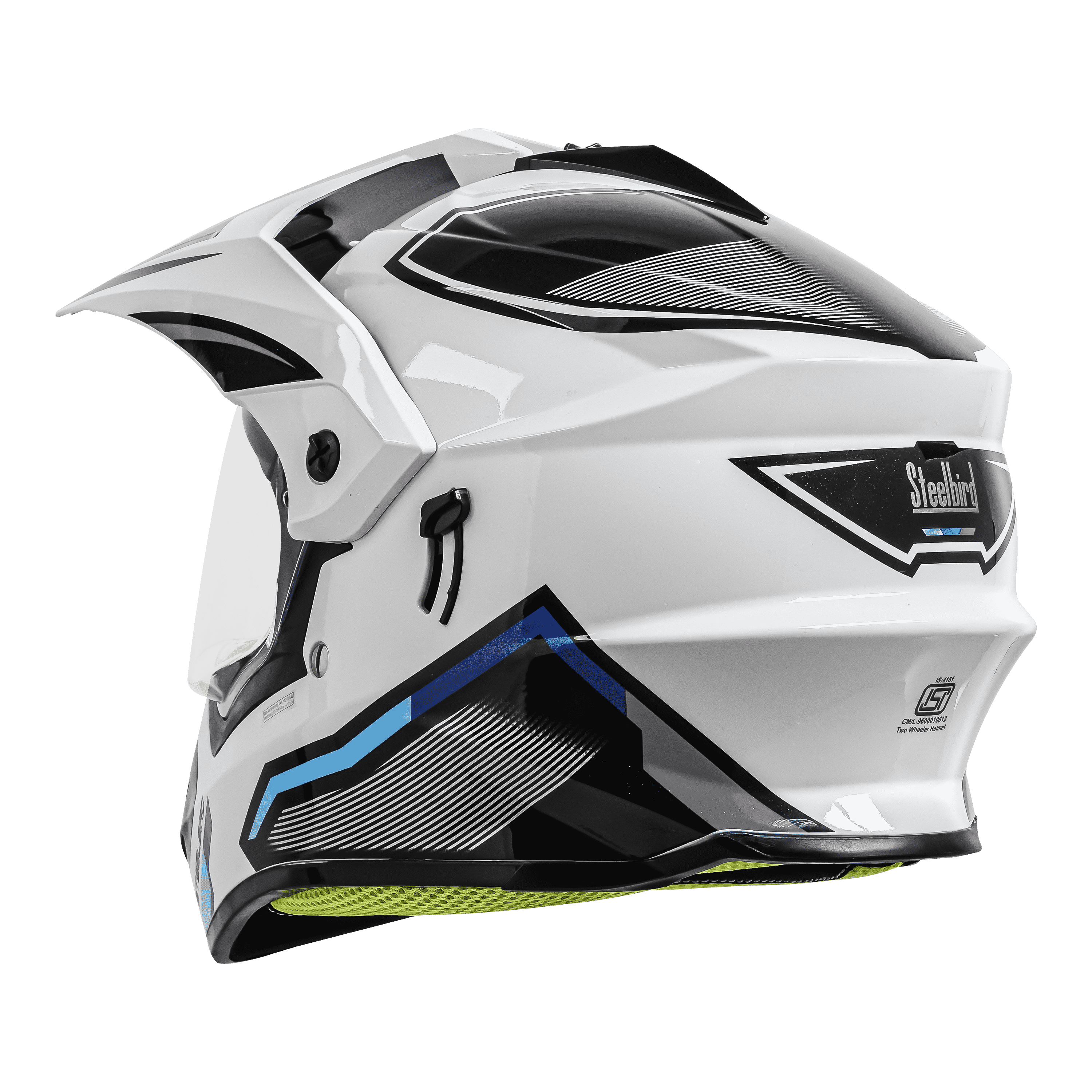 SBH-13 RACER GLOSSY WHITE WITH GREY